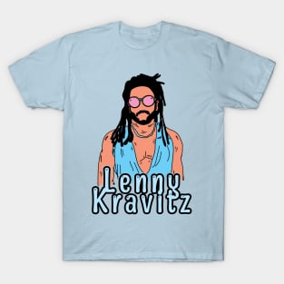 Retro Lenny Kravitz Fan Art Desain T-Shirt